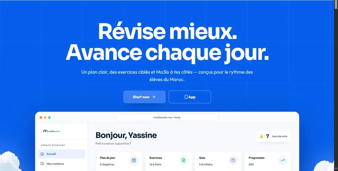 Ma3loMate website interface designed by Webloom