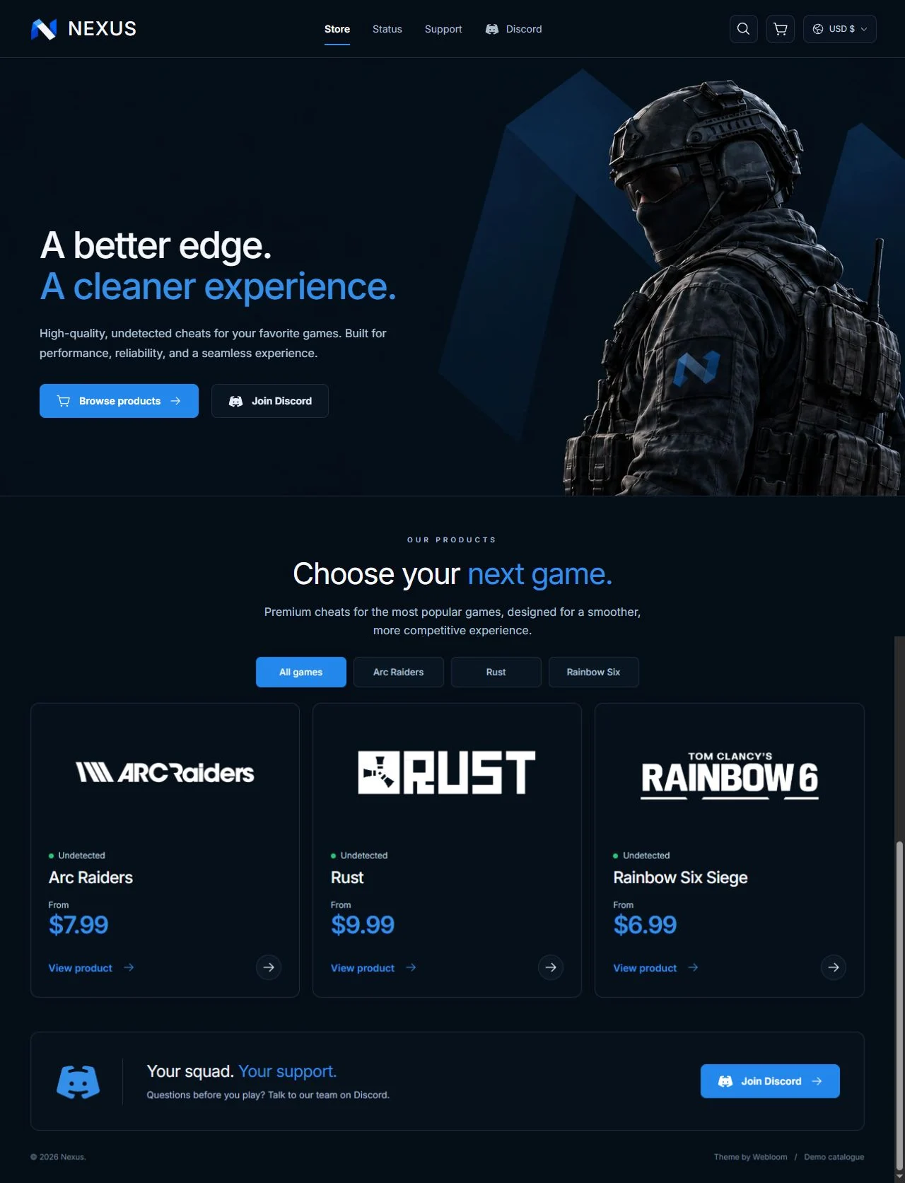 Nexus website design by Webloom