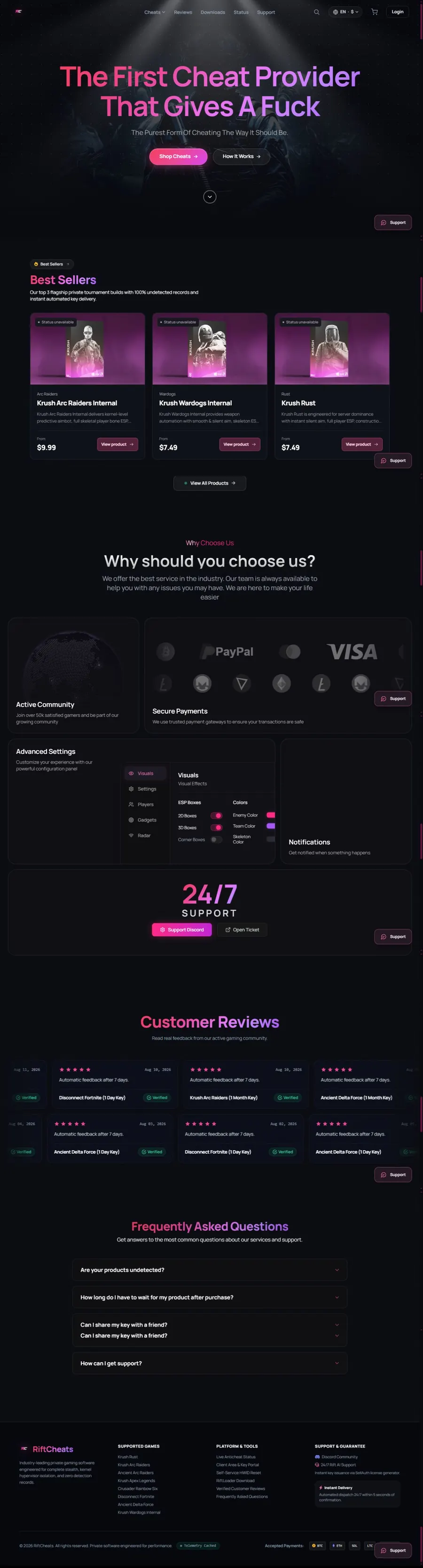 RiftCheats website design by Webloom